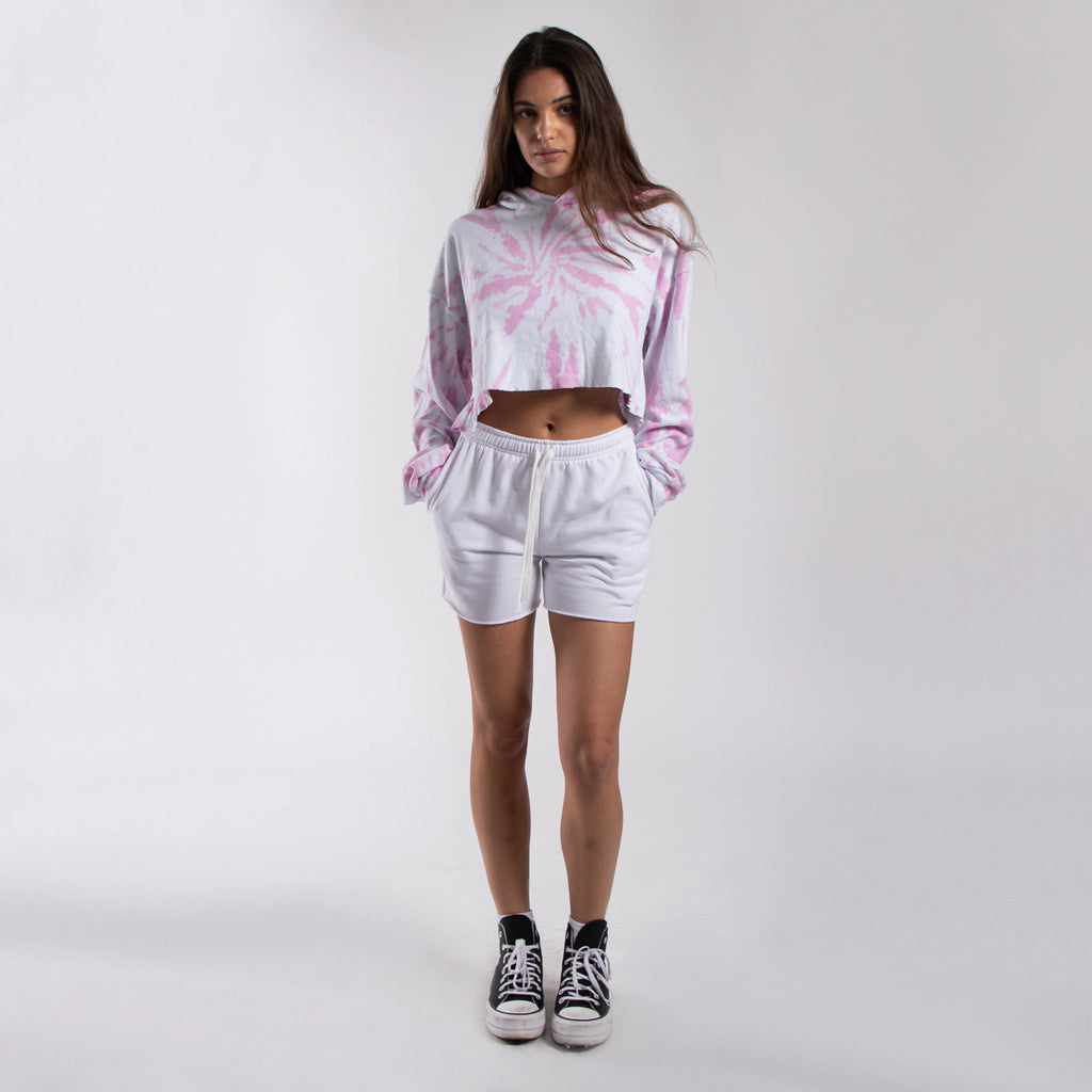 6036TD - Women's Cropped Tie Dye Hoodie