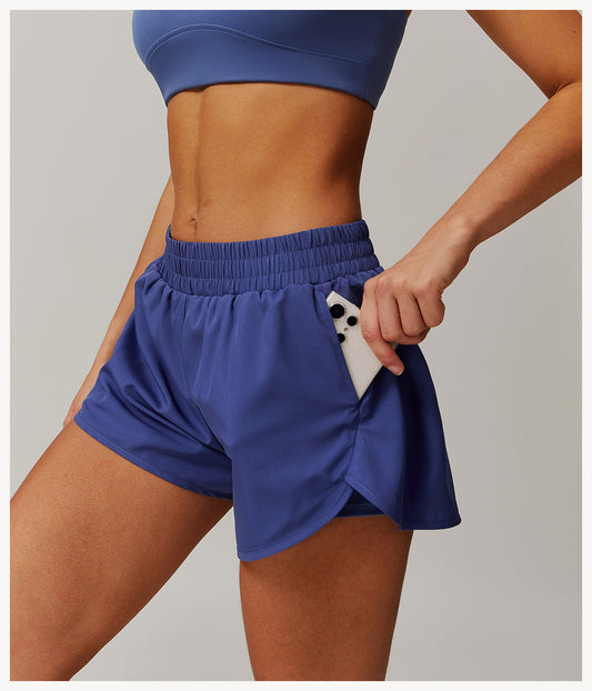 SHOPORA Victory Fake Two-Piece Yoga Shorts - Shopora
