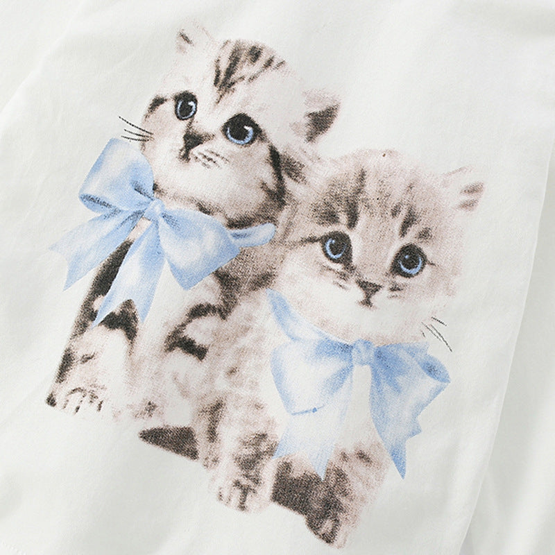 Autumn and Spring Arrival Animals Cartoon Pattern Long Sleeves Pullover for Stylish Girls