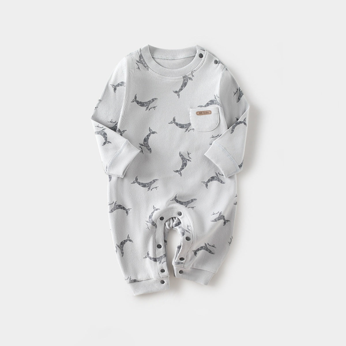 Spring Arrival Baby Unisex Long Sleeves Simple Pattern Rompers