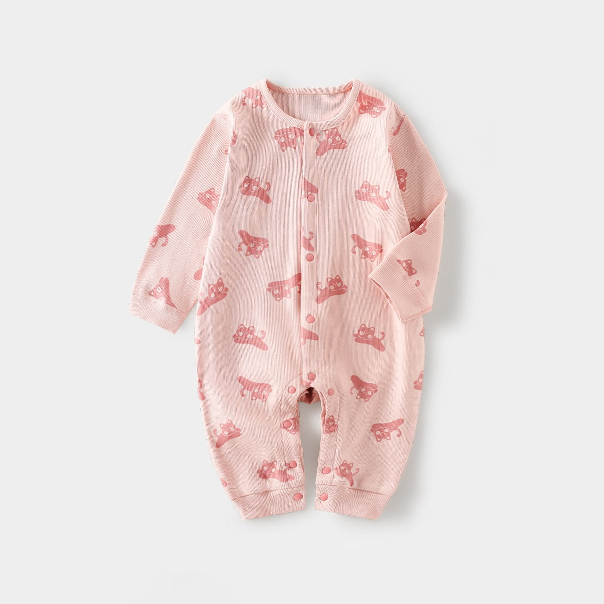 Spring Arrival Baby Unisex Long Sleeves Simple Pattern Rompers